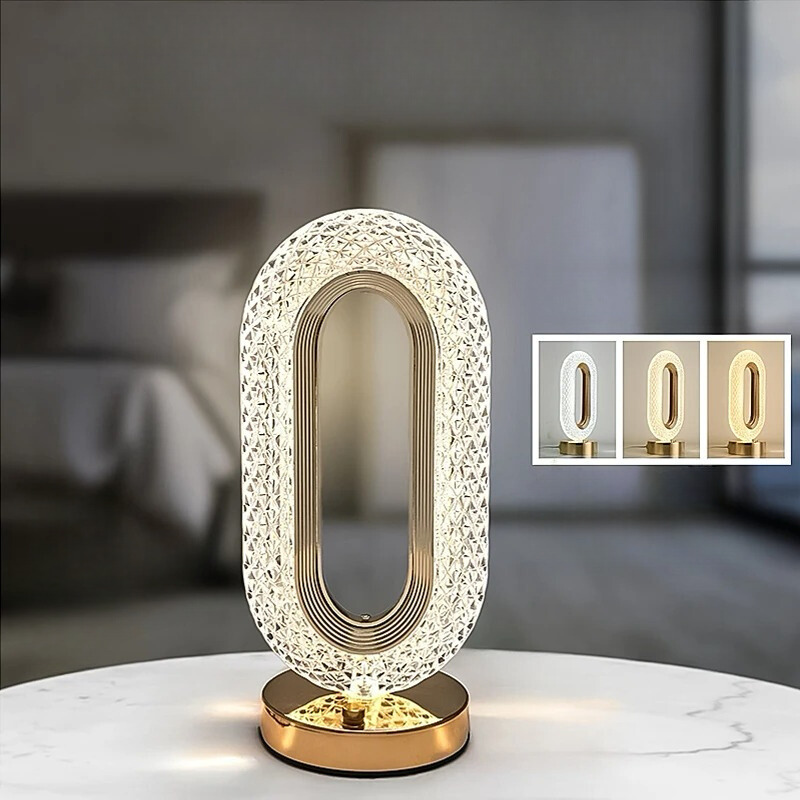Crystal Clear Acrylic Table Lamp with Touch Dimmer
