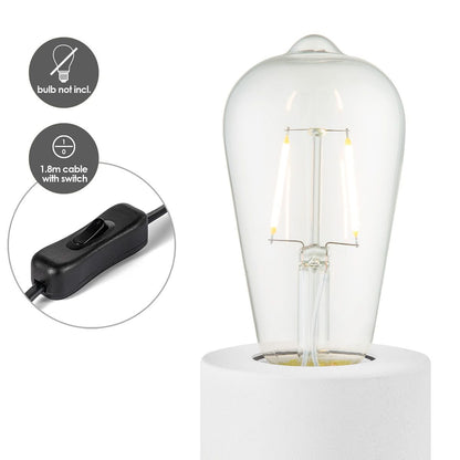 LumiCraft - Industrial White Table Lamp with E27 LED