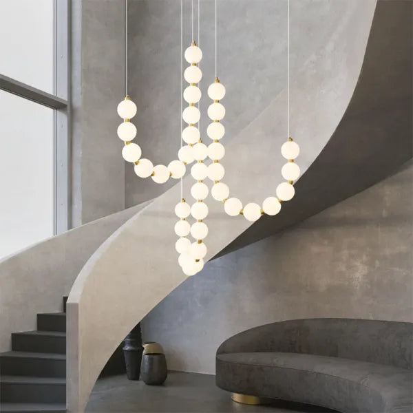 Luxury White Necklace Chandelier - Elegant LED Design