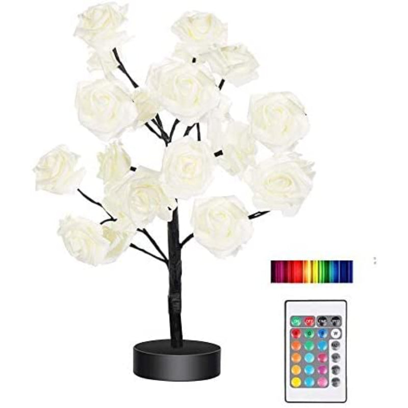 Color Changing Rose Table Lamp with Remote and Timer - Perfect Gift for Girls, Kids, Women - Ideal for Holidays and Parties