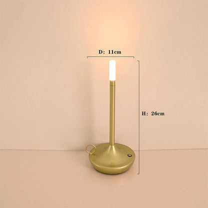 Rechargeable Candle Table Lamp - Modern Dimmable Light for Bedroom & Camping