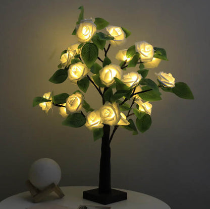 Decorative LED Rose Table Lamp - Battery Operated Light