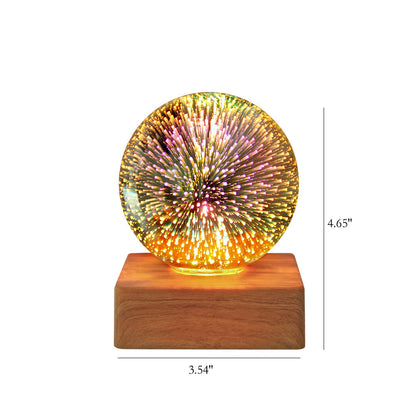 Farbige Glass Ball USB Plug 1-Light LED Decorative Table Lamp