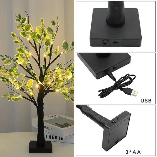 Frendorf Green Leaves LED Tree Lights Indoor Decoration