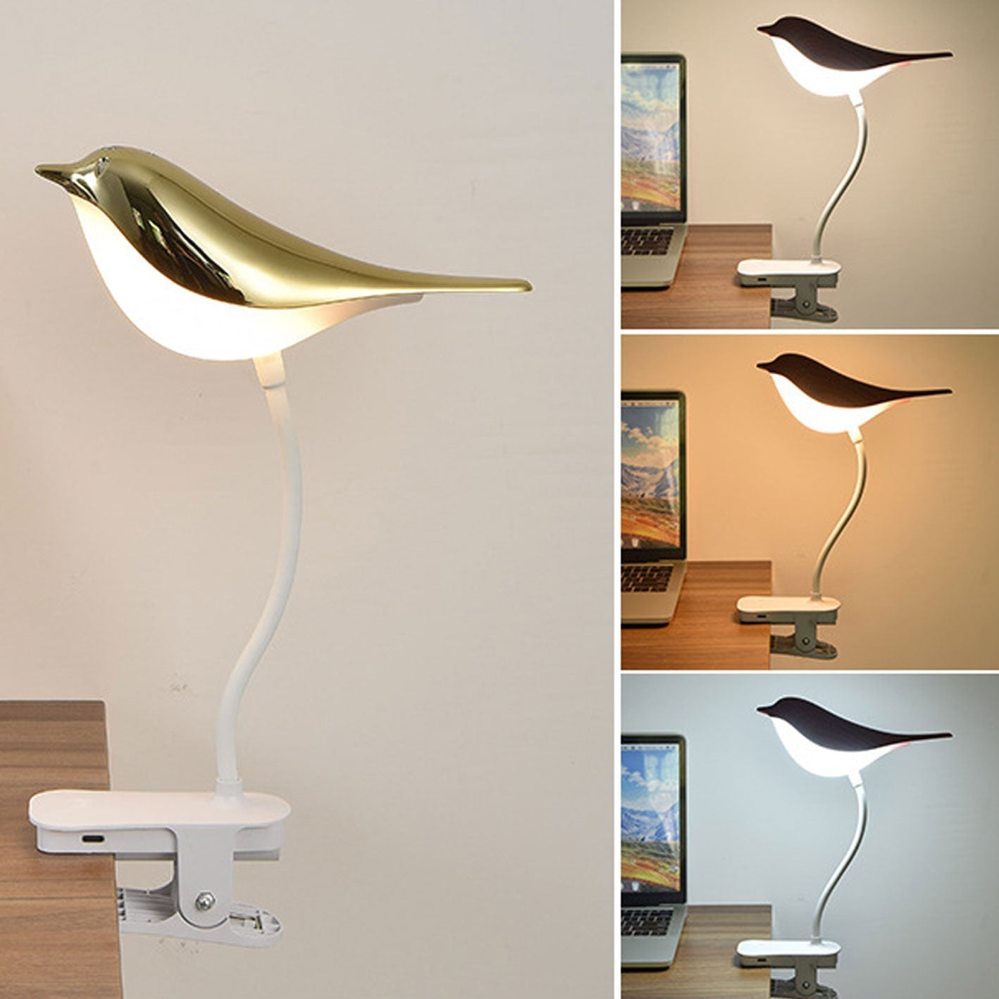 Kreative Vogel Clip USB LED Night Light Table Lamp