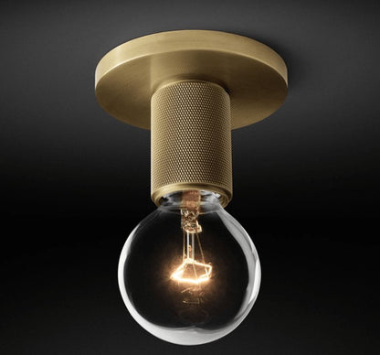 Simple Style Flush Mount Light - LED Brass Clear Glass