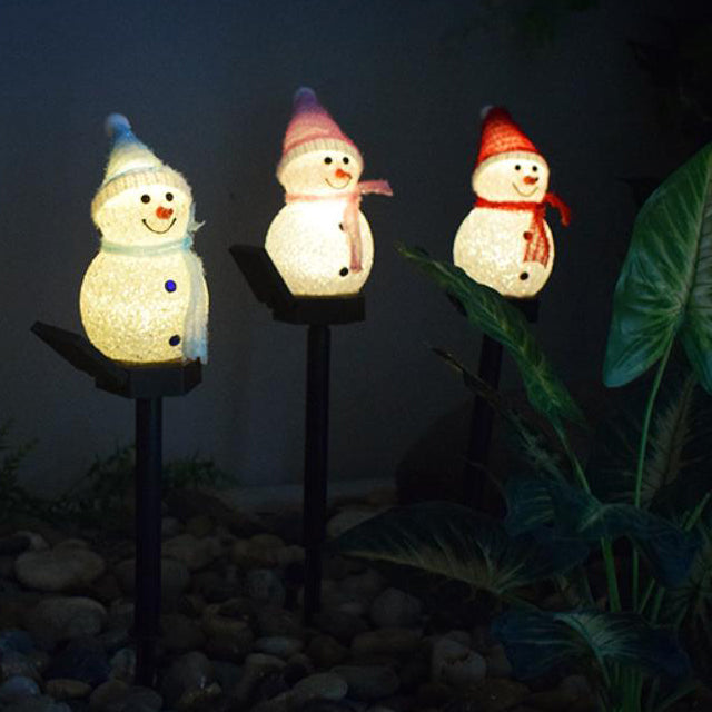 Solar-Powered LED Snowman Light - Christmas Yard Decoration