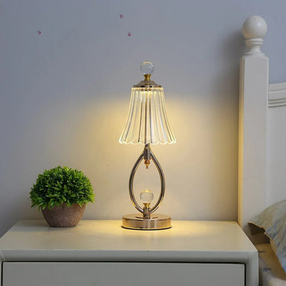 Frendorf Gold Crystal Table Lamp with Dimming Feature