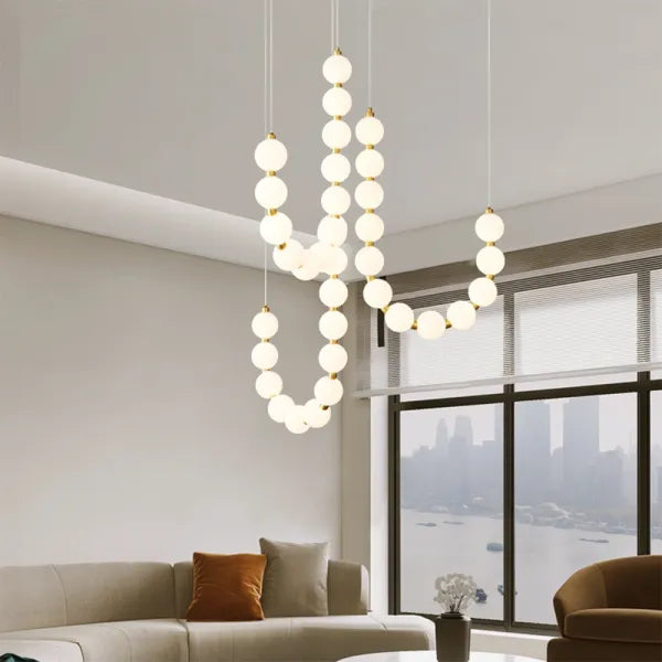Luxury White Necklace Chandelier - Elegant LED Design
