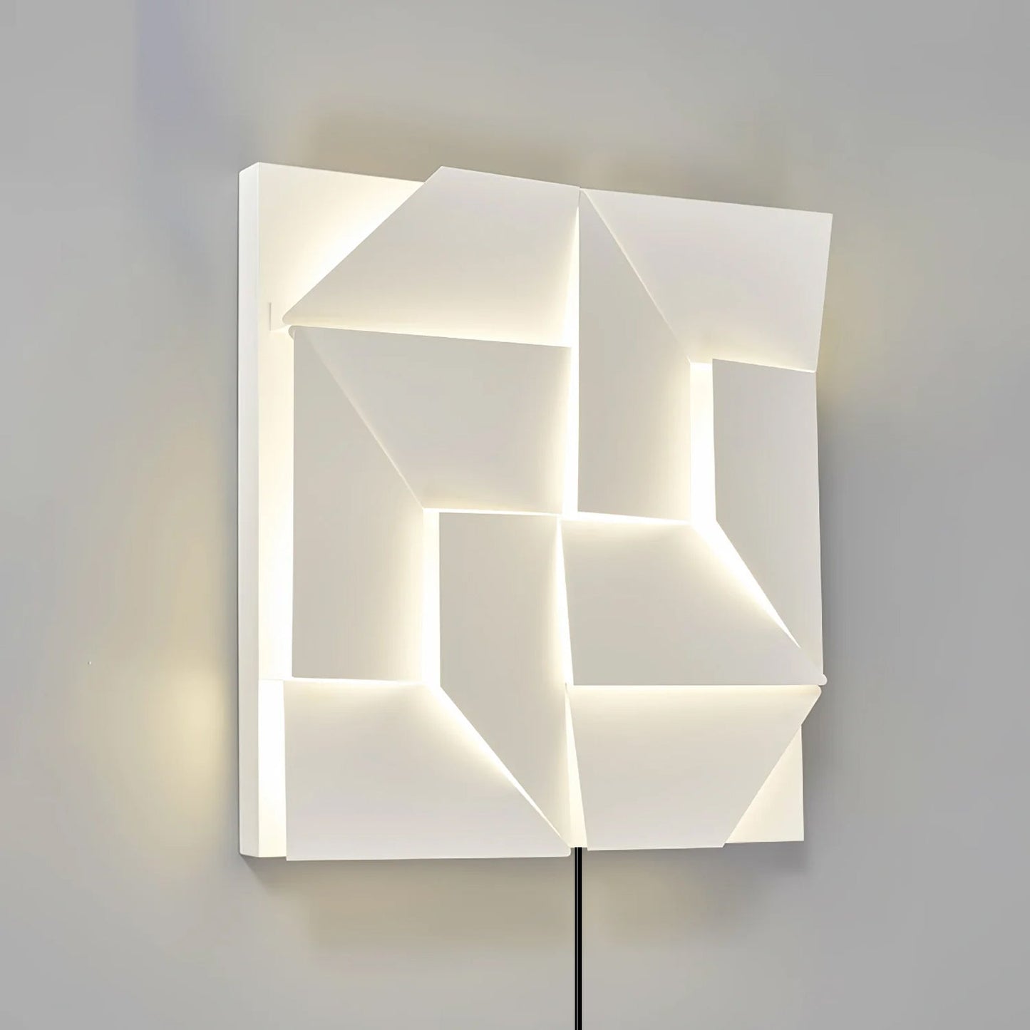 Shadows Grand Plug-in Sconce LED Wall Light - White Metal