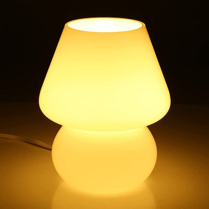 Murano Glass Mushroom Lamp Vintage Style Table Light E12 LED Nightstand Decor
