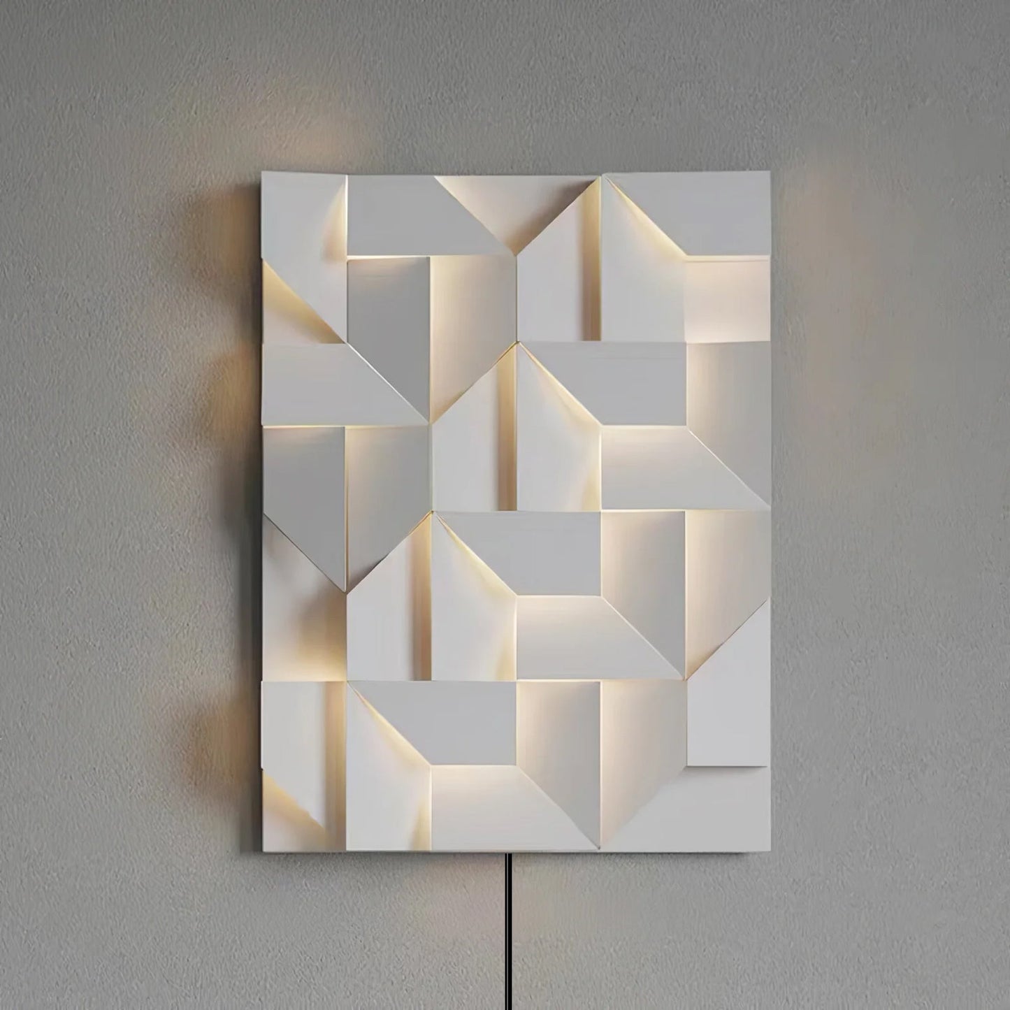 Shadows Grand Plug-in Sconce LED Wall Light - White Metal