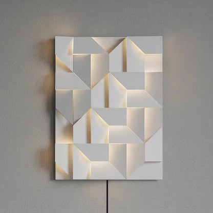 Shadows Grand Plug-in Sconce LED Wall Light - White Metal