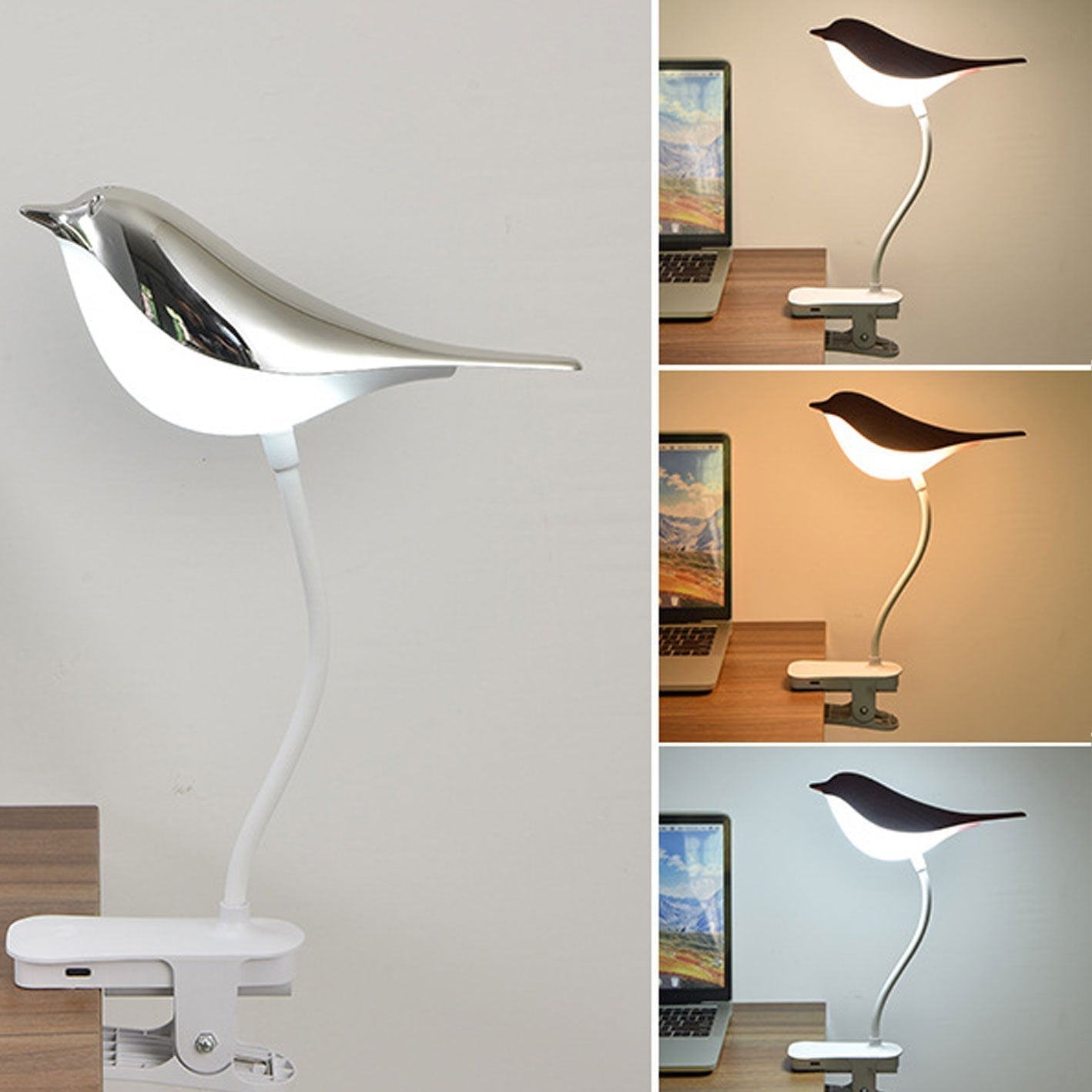 Kreative Vogel Clip USB LED Night Light Table Lamp
