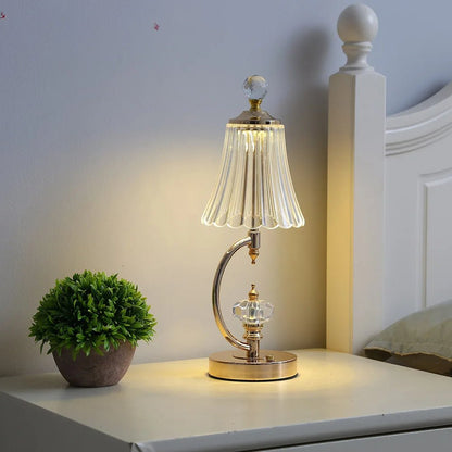 Frendorf Gold Crystal Table Lamp with Dimming Feature