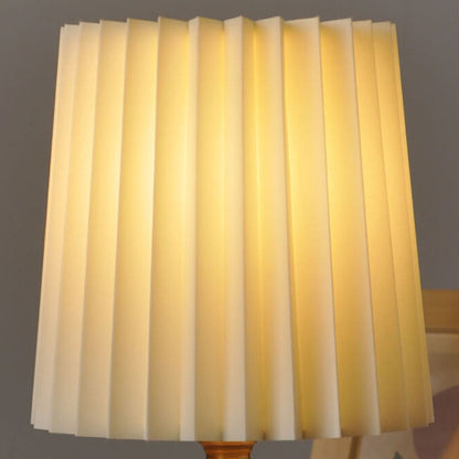 Vintage Column Table Lamp with Solid Wood Base, 1-Light