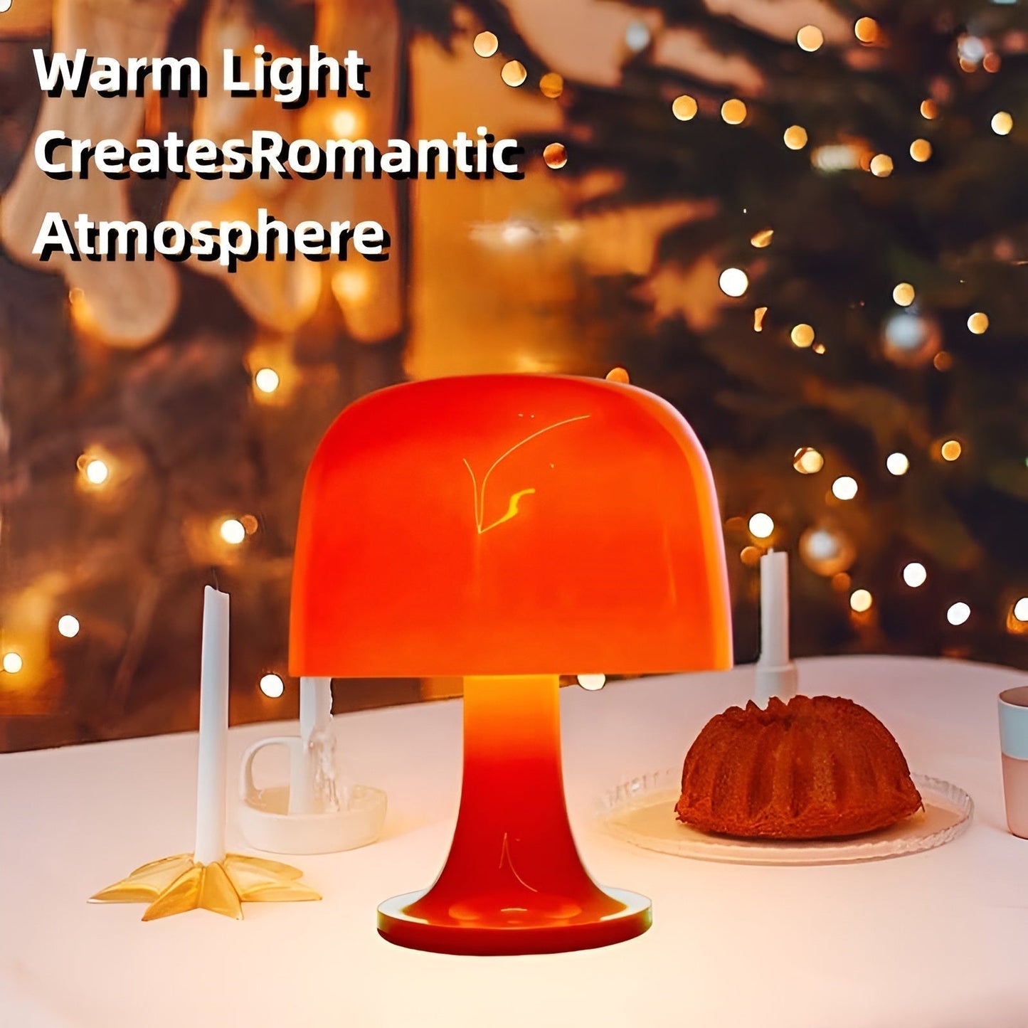 Stylish Vintage Mushroom Lamp with Dimmable LED & USB Power