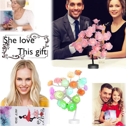 Color Changing Rose Table Lamp with Remote and Timer - Perfect Gift for Girls, Kids, Women - Ideal for Holidays and Parties