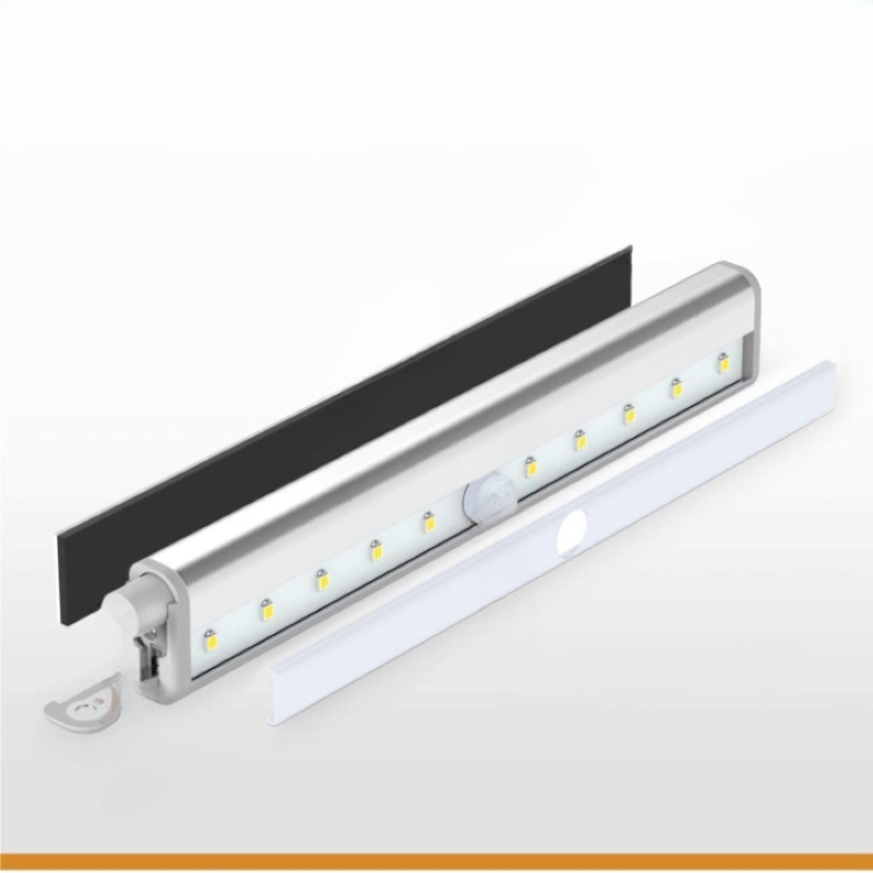 Motion Sensor LED Lights, 10 Battery-Powered LED Night Lights, Magnetic Strip for Under Cabinet, Wardrobe, Hallway, 3-Pack