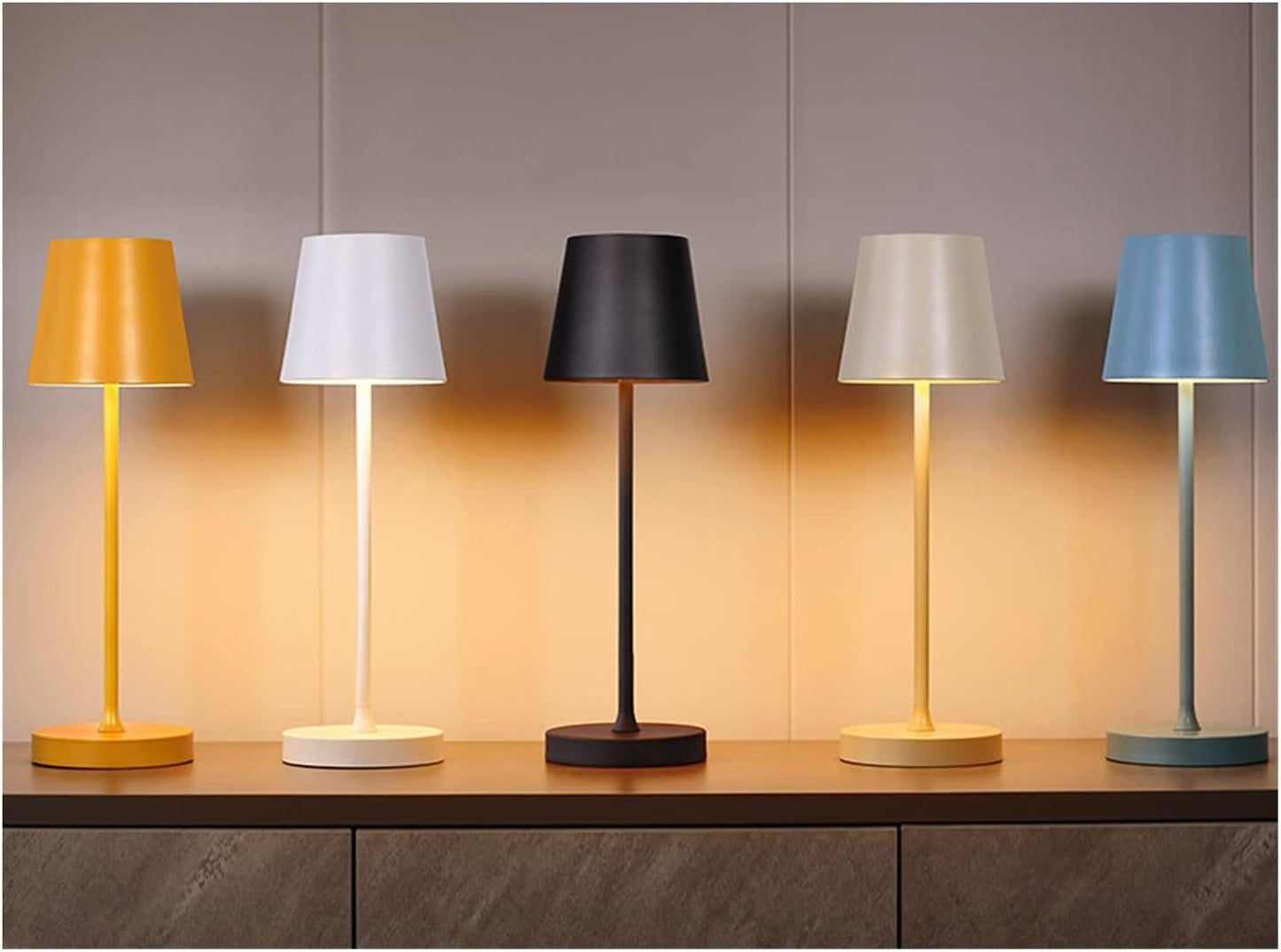 Table Lamp with Built-In Charger - Rechargeable LED Design