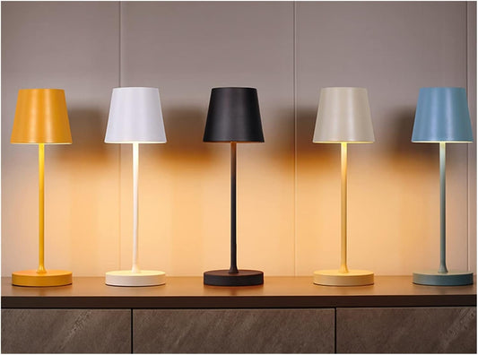 Table Lamp with Built-In Charger - Rechargeable LED Design
