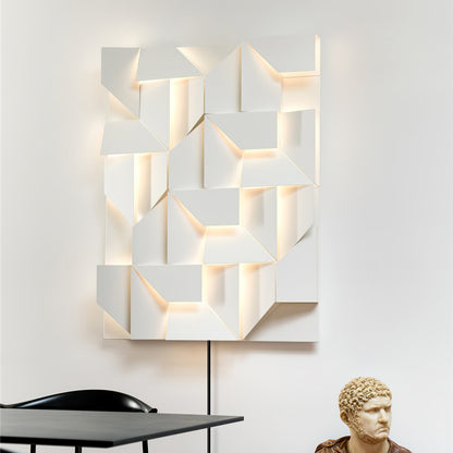 Shadows Grand Plug-in Sconce LED Wall Light - White Metal