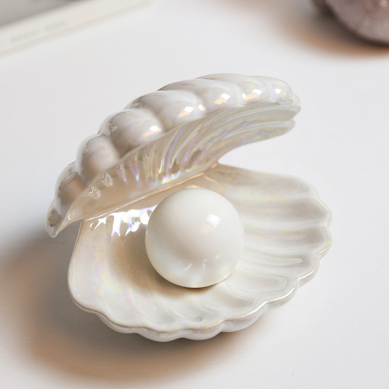 Ceramic Pearl Night Light - Elegant Shell Design, Gift Idea