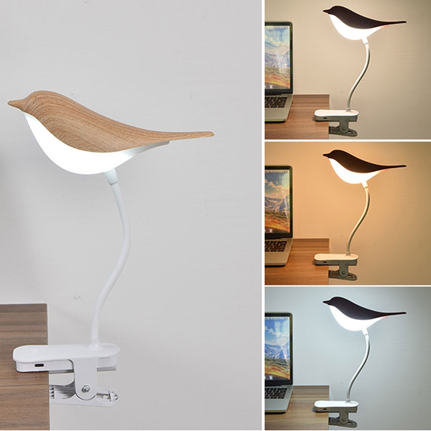 Kreative Vogel Clip USB LED Night Light Table Lamp