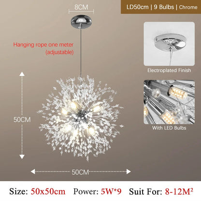 Luxury Crystal Chandelier LED Pendant Light - Modern Design