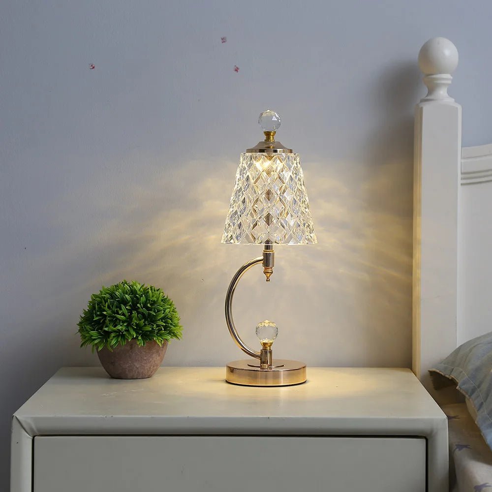 Frendorf Gold Crystal Table Lamp with Dimming Feature