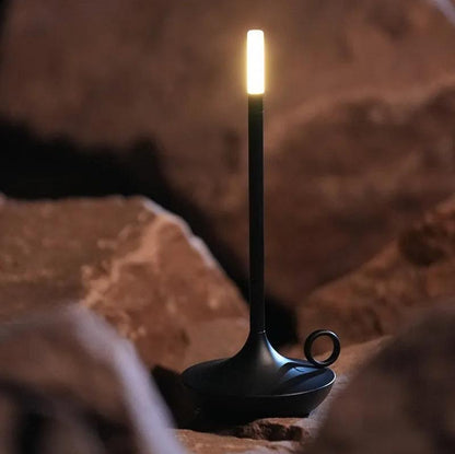 Rechargeable Candle Table Lamp - Modern Dimmable Light for Bedroom & Camping
