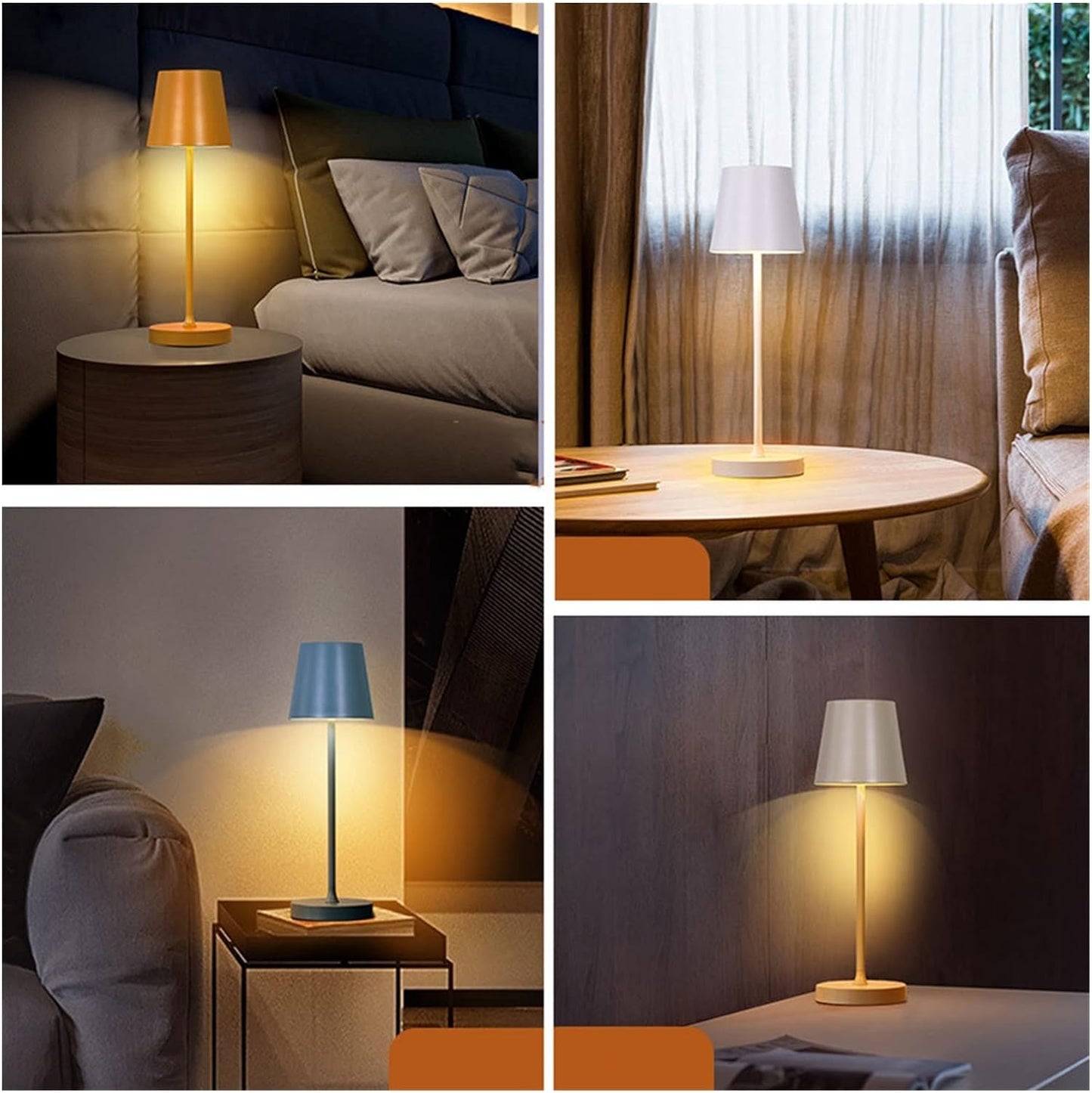 Table Lamp with Built-In Charger - Rechargeable LED Design