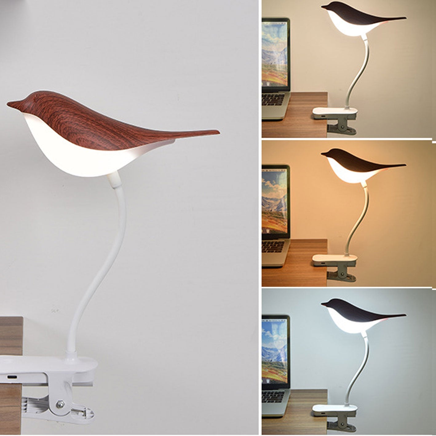 Kreative Vogel Clip USB LED Night Light Table Lamp