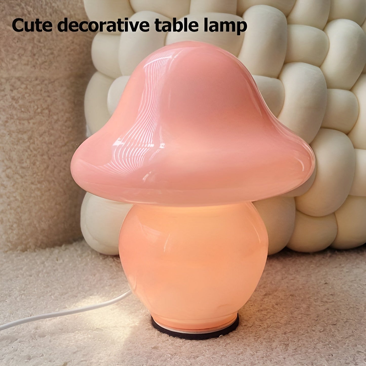 Mushroom Design Glass Lamp - Enchanting USB Lighting