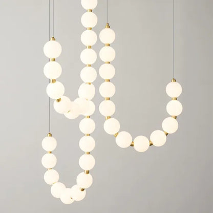 Luxury White Necklace Chandelier - Elegant LED Design
