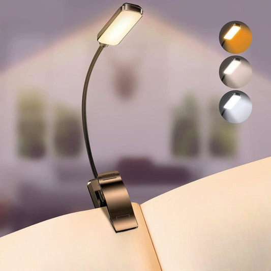 9 LED USB Rechargeable Reading Light for Bed - Eye-Friendly, Dimmable Clip-On Lamp