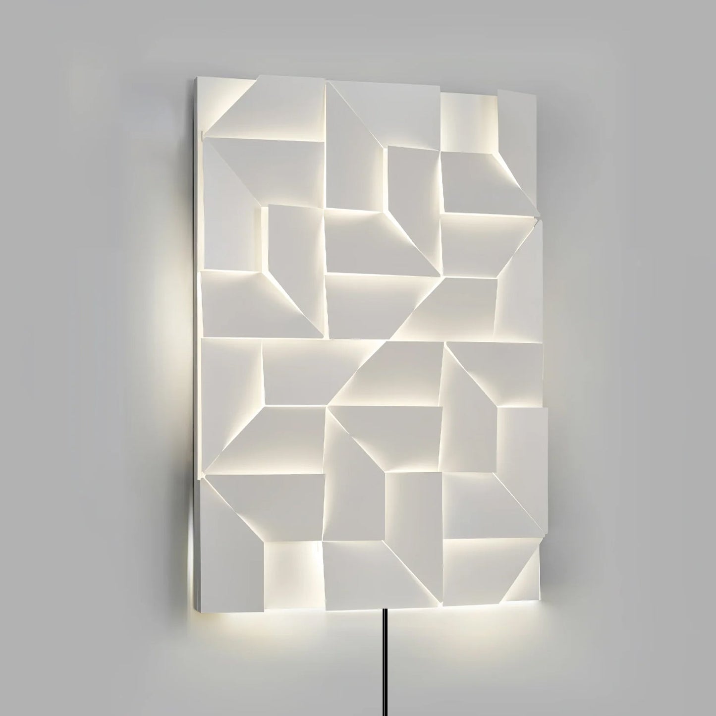 Shadows Grand Plug-in Sconce LED Wall Light - White Metal