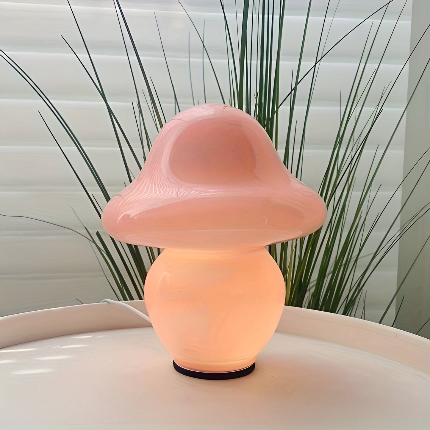 Mushroom Design Glass Lamp - Enchanting USB Lighting