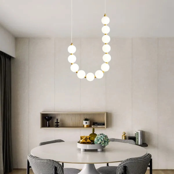Luxury White Necklace Chandelier - Elegant LED Design