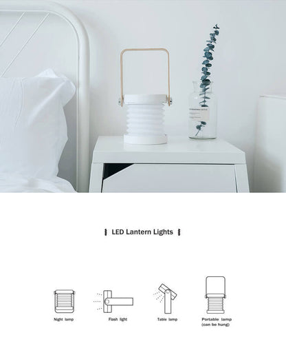 Portable LED Lantern Night Light - Creative Foldable Table Lamp