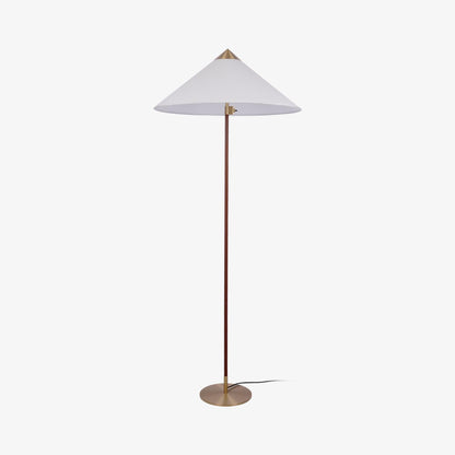 Tynell Floor Lamp with Rattan Shade and LED Bulb