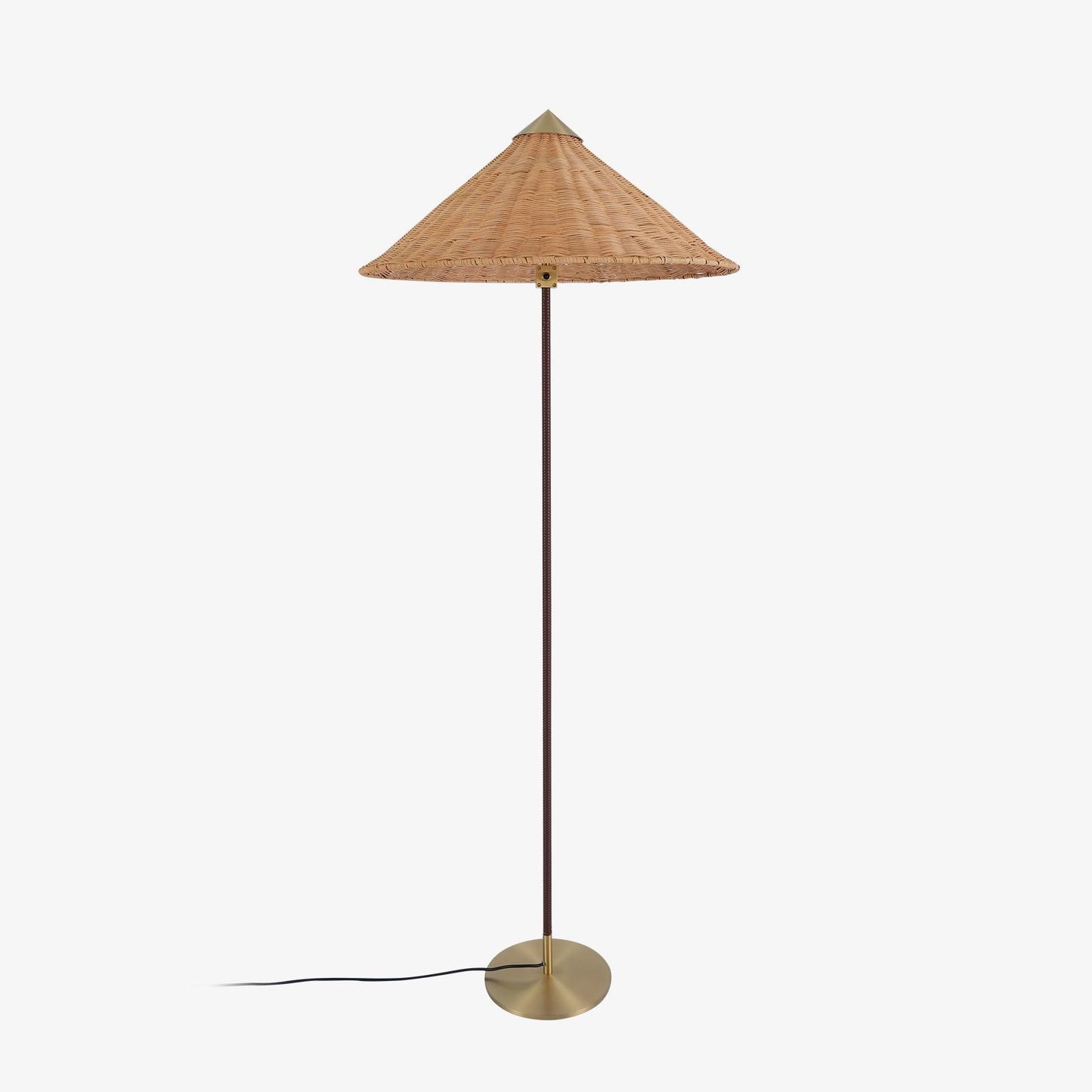 Tynell Floor Lamp with Rattan Shade and LED Bulb