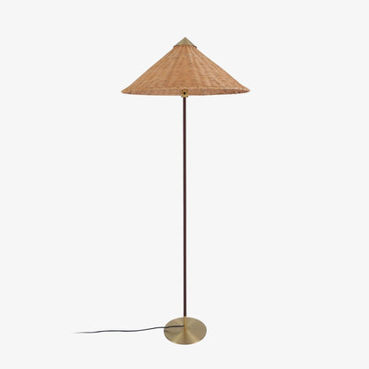Tynell Floor Lamp with Rattan Shade and LED Bulb