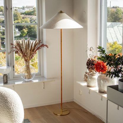 Tynell Floor Lamp with Rattan Shade and LED Bulb