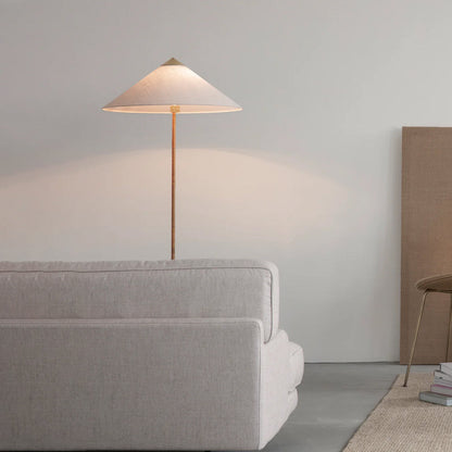 Tynell Floor Lamp with Rattan Shade and LED Bulb