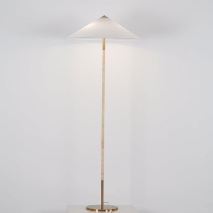 Tynell Floor Lamp with Rattan Shade and LED Bulb