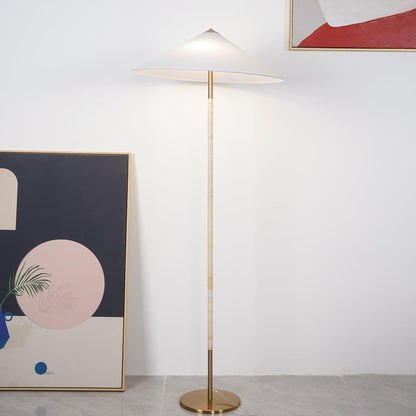 Tynell Floor Lamp with Rattan Shade and LED Bulb