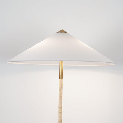 Tynell Floor Lamp with Rattan Shade and LED Bulb