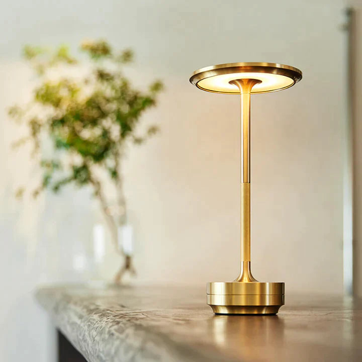 Elegant and Refined Table Lamp with LED Gold Finish