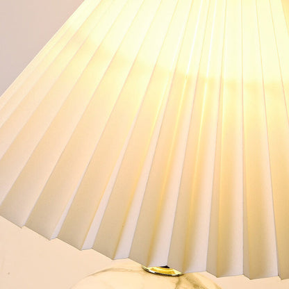 Vintage Fabric Shade Ceramic 1-Light Table Lamp Australia